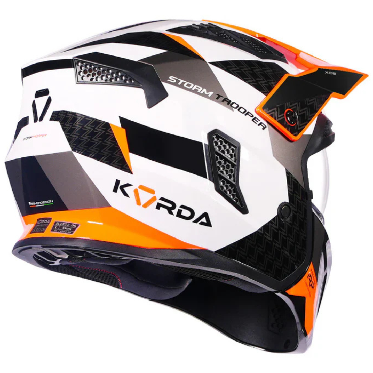 Korda Strom Trooper XOE Helmet - Gloss White Orange