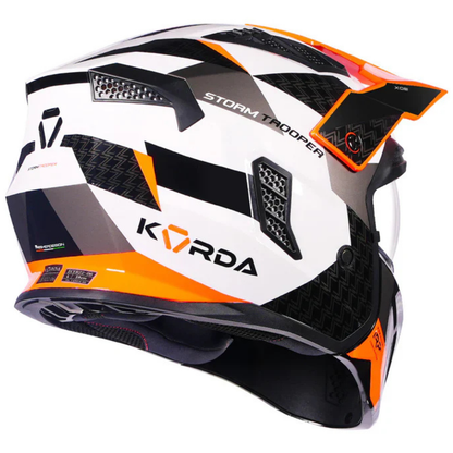 Korda Strom Trooper XOE Helmet - Gloss White Orange