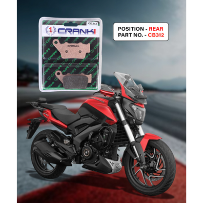 Crank1 Fully Sintered H2 Series Brake Pads for Bajaj Dominar 400 (2016-2018)