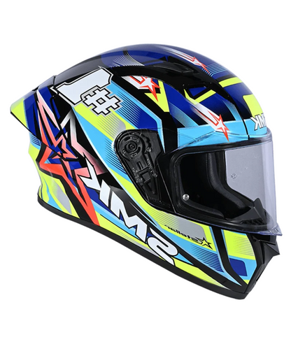 SMK Stellar Uno GRPS GL254 Full Face Helmet - Gloss Black Blue Yellow
