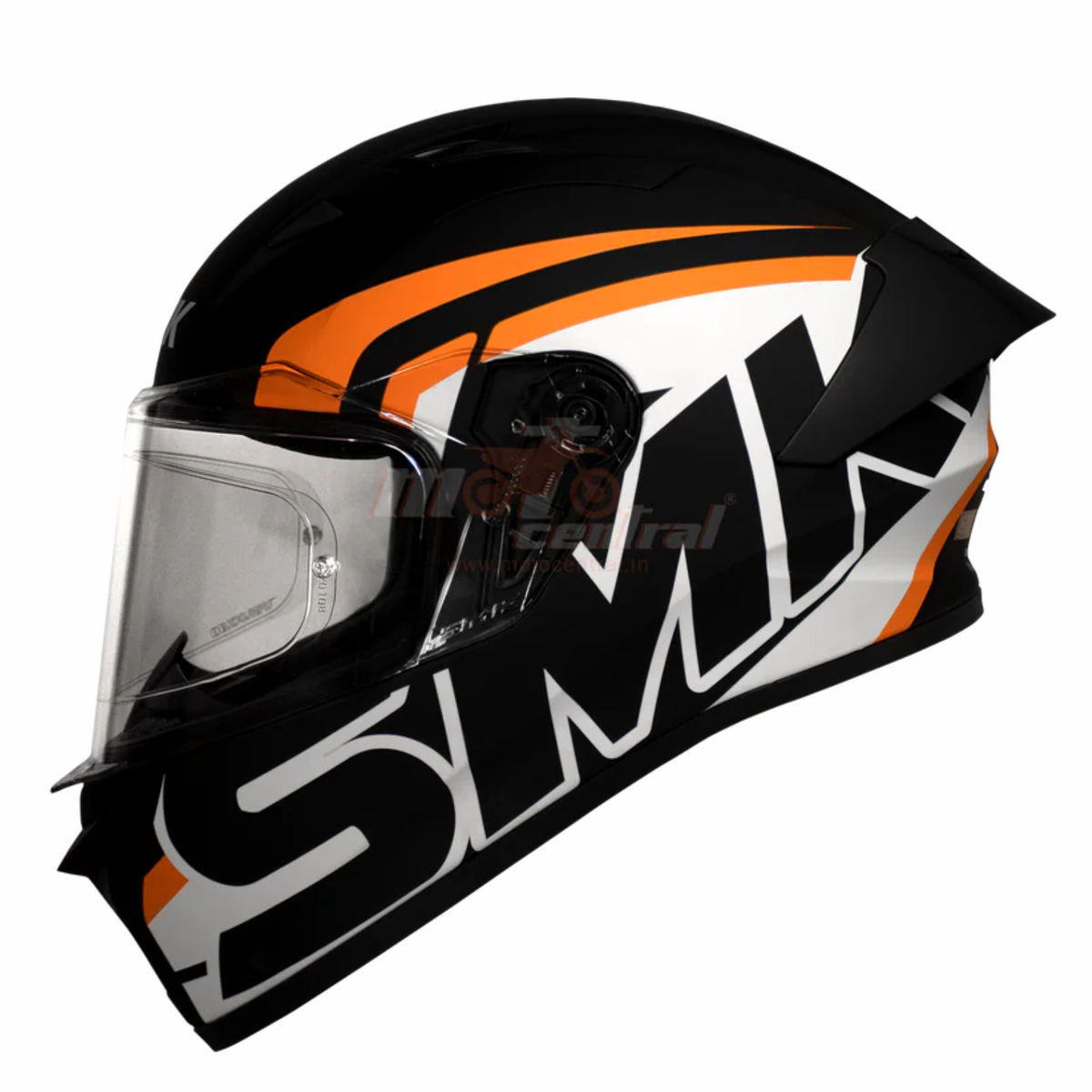 SMK Stellar Stage GL217 Gloss Black White Orange Helmet - SMK