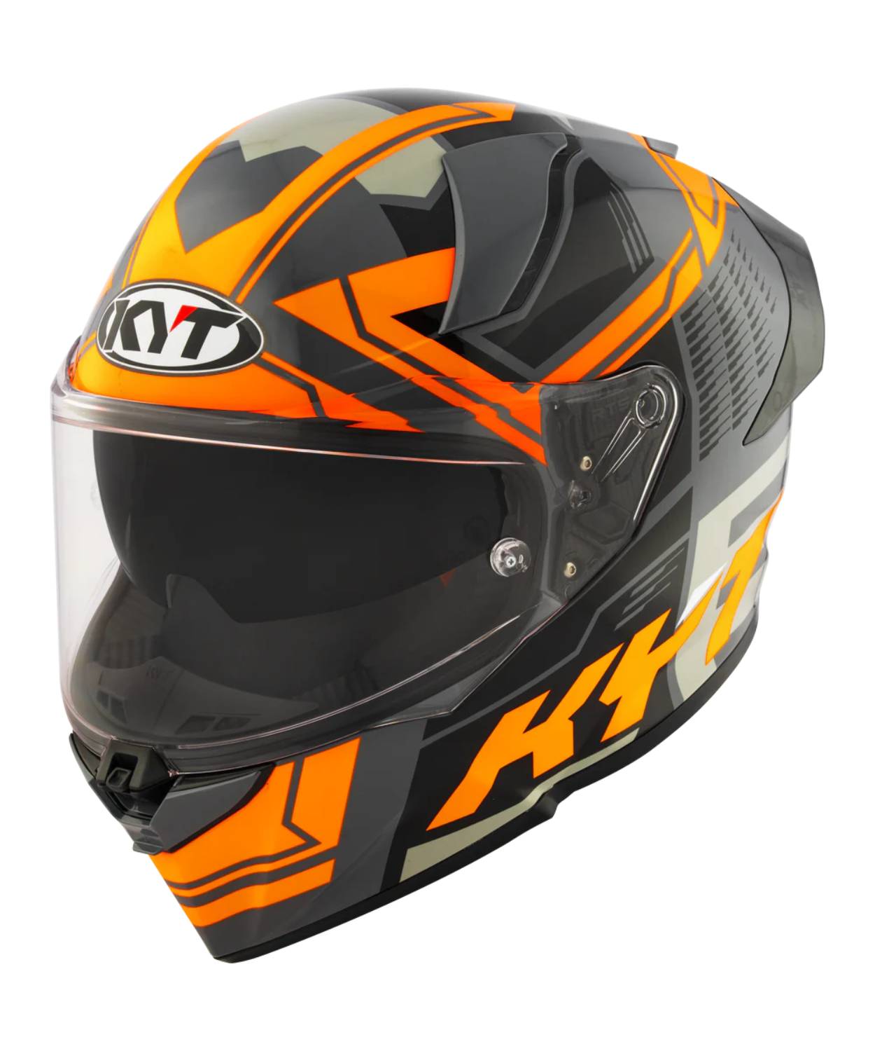 KYT R2R Pro Octane Full Face Helmet - Gloss Black Orange