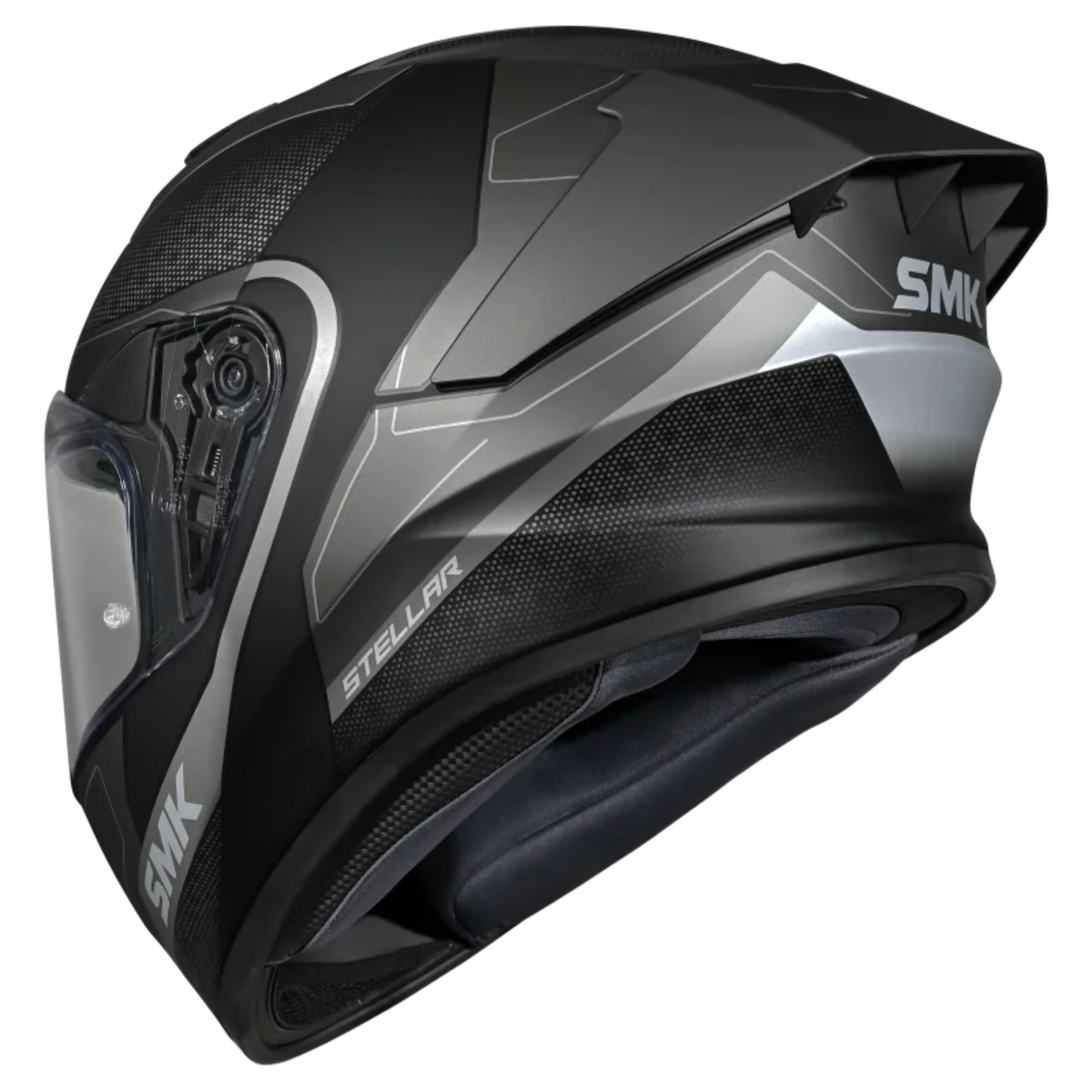 SMK Stellar Sports Flight GRPS MA266 Full Face Helmet - Matt Black Grey - SMK