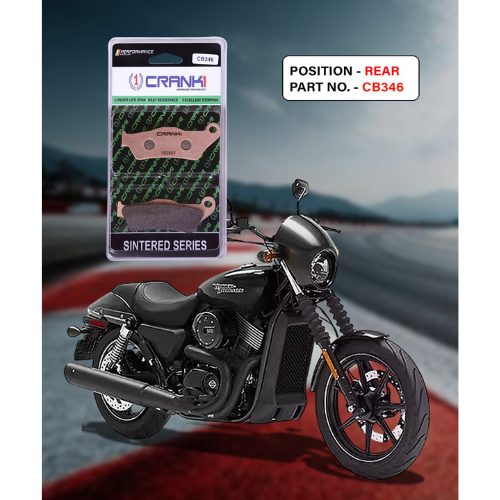 Crank1 Fully Sintered H2 Series Brake Pads for Harley Davidson Street 750