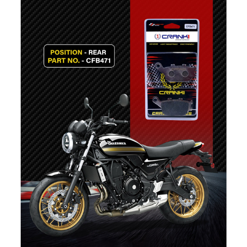 Crank1 Carbon Brake Pads for Kawasaki Z 650 RS