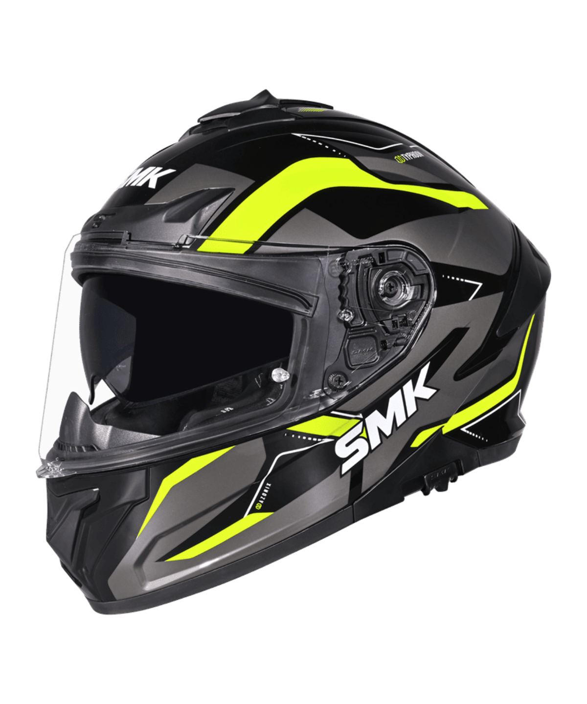 SMK Typhoon Azonix GRPS MA264 Full Face Helmet - Matt Black Yellow - SMK