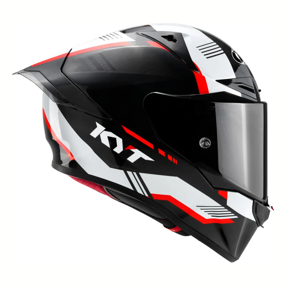 KYT R1R Zone Carbon Fiber Helmet - Gloss Black Red - KYT Helmets