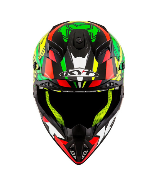 KYT Jumpshot Helmet - Gloss Black Green Fluo