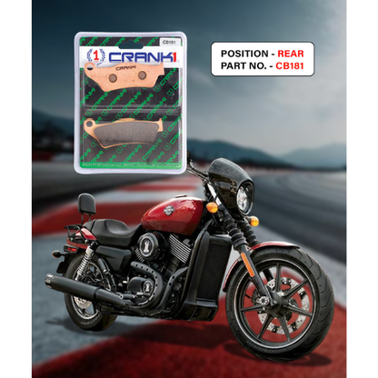 Crank1 Fully Sintered H2 Series Brake Pads for Harley Davidson Street 750