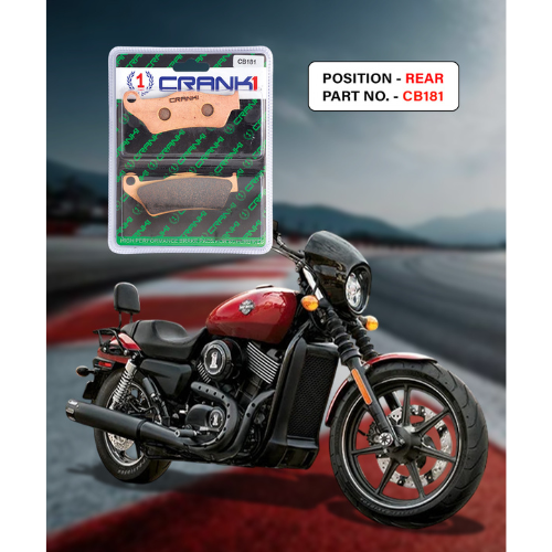 Crank1 Fully Sintered H2 Series Brake Pads for Harley Davidson Street 750