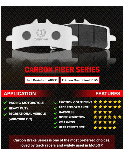 Crank1 Carbon Brake Pads for Honda CBR 250R (2011-2014)