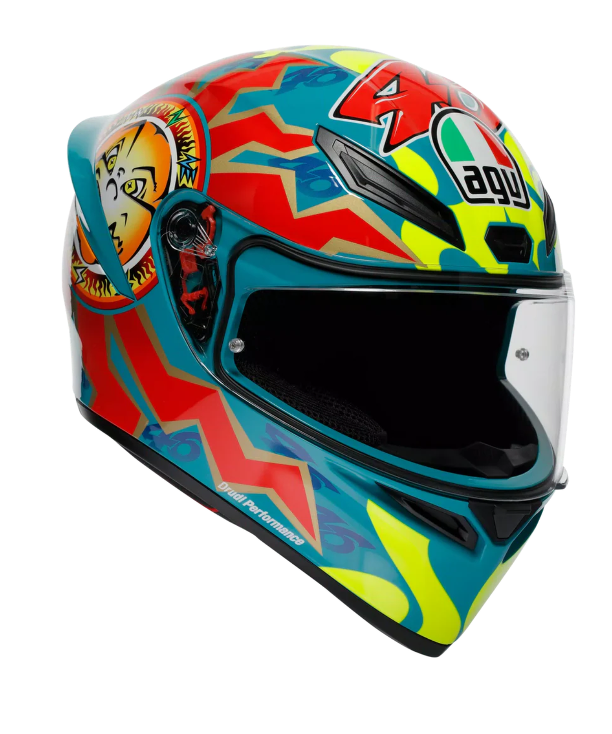 AGV K1 S Rossi Mugello 1999 Helmet - Gloss Blue Green Red - AGV