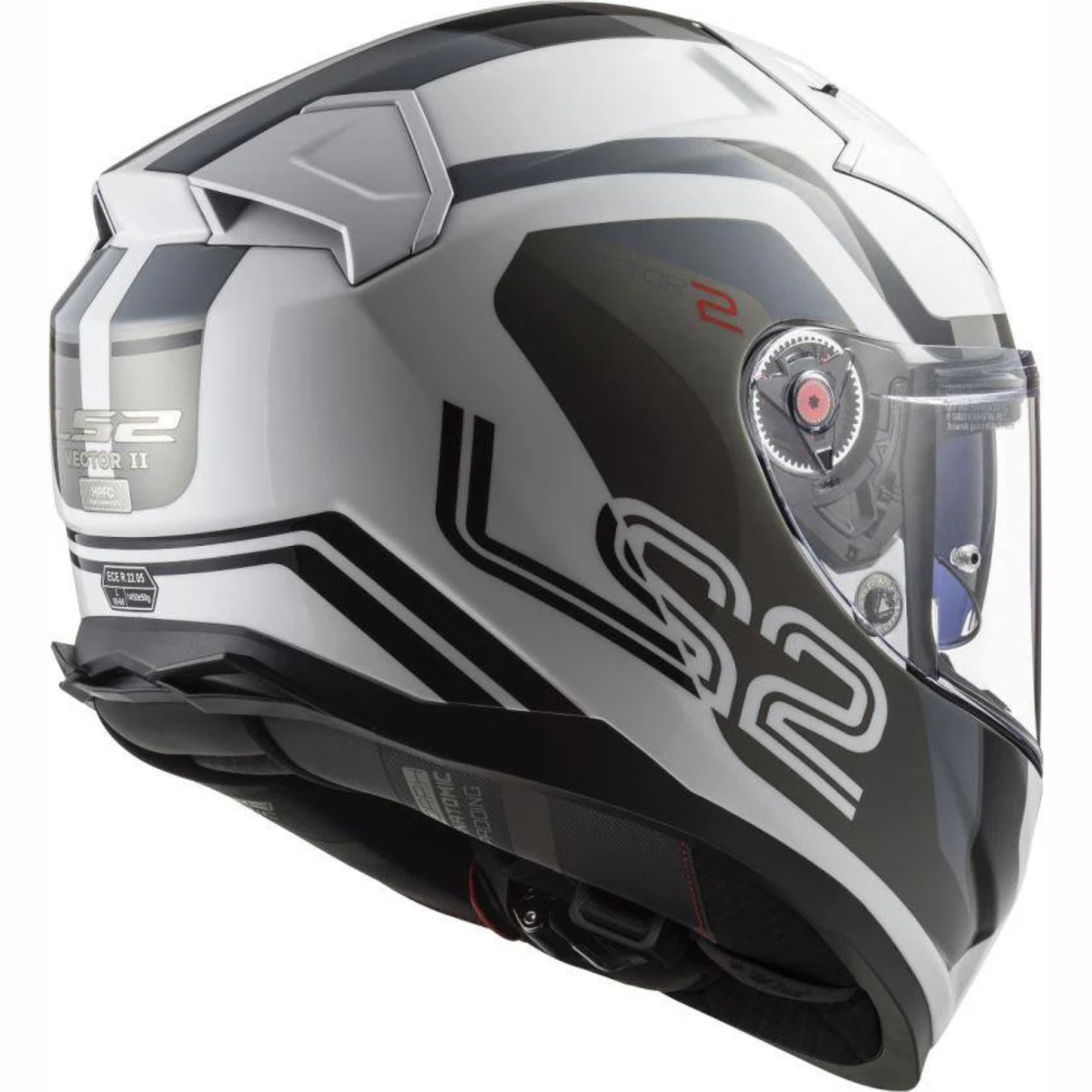 LS2 FF811 Vector II Metric Gloss White Titan Helmet - Silver - LS2