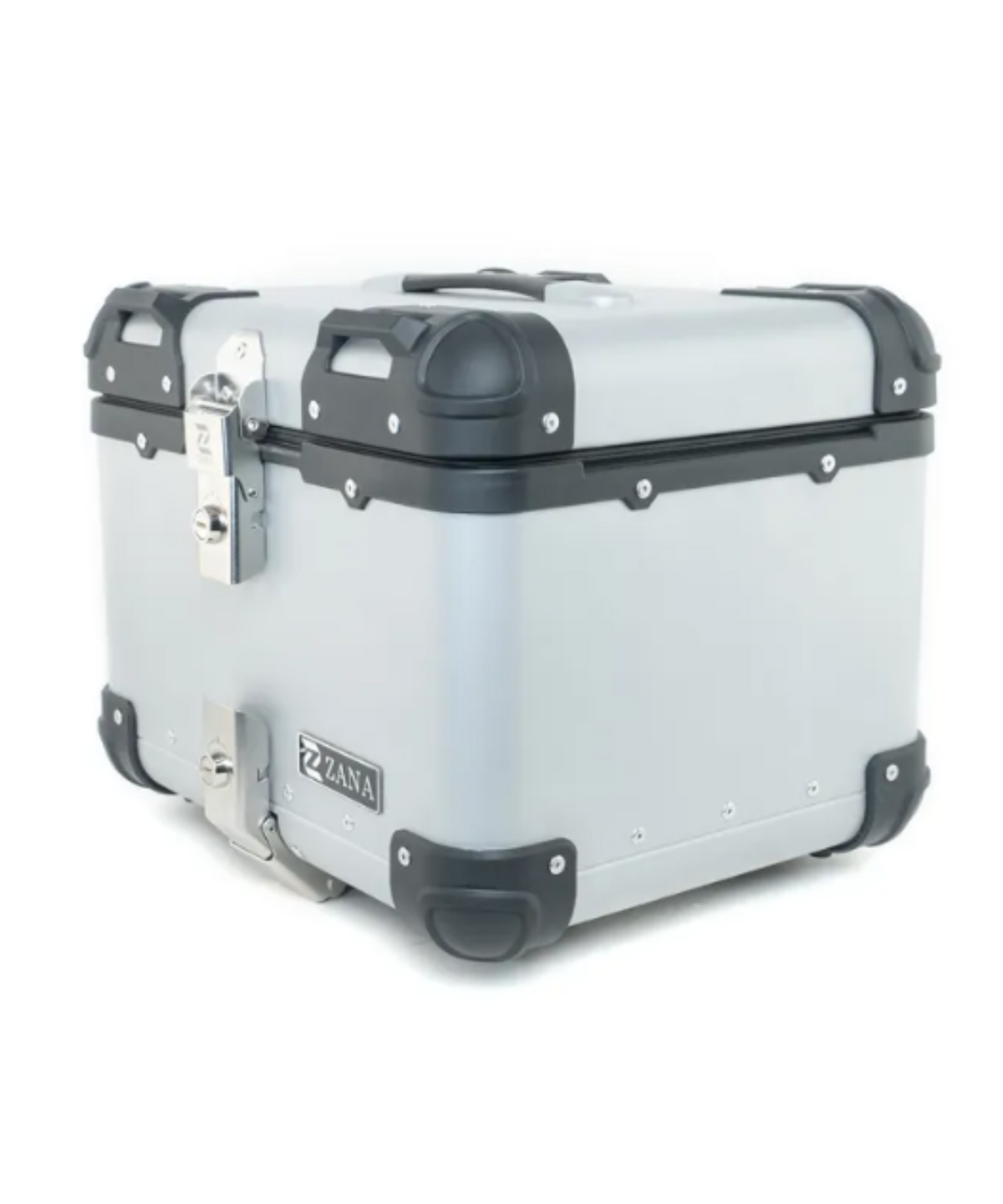 Zana Universal Aluminium R-Flat 45 L Top Box With Back Rest Cushion - Silver - ZI-TB-009 - Zana