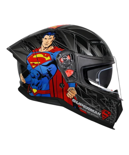 Studds Helios Superman Edition Graphics Helmet - Gloss Grey Blue N1