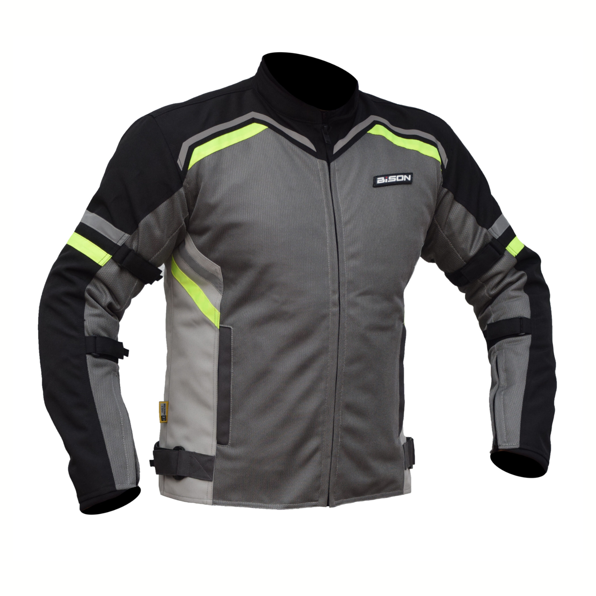 Bison ProGear Raptor V.2 Riding Jacket - Grey Hiviz Green