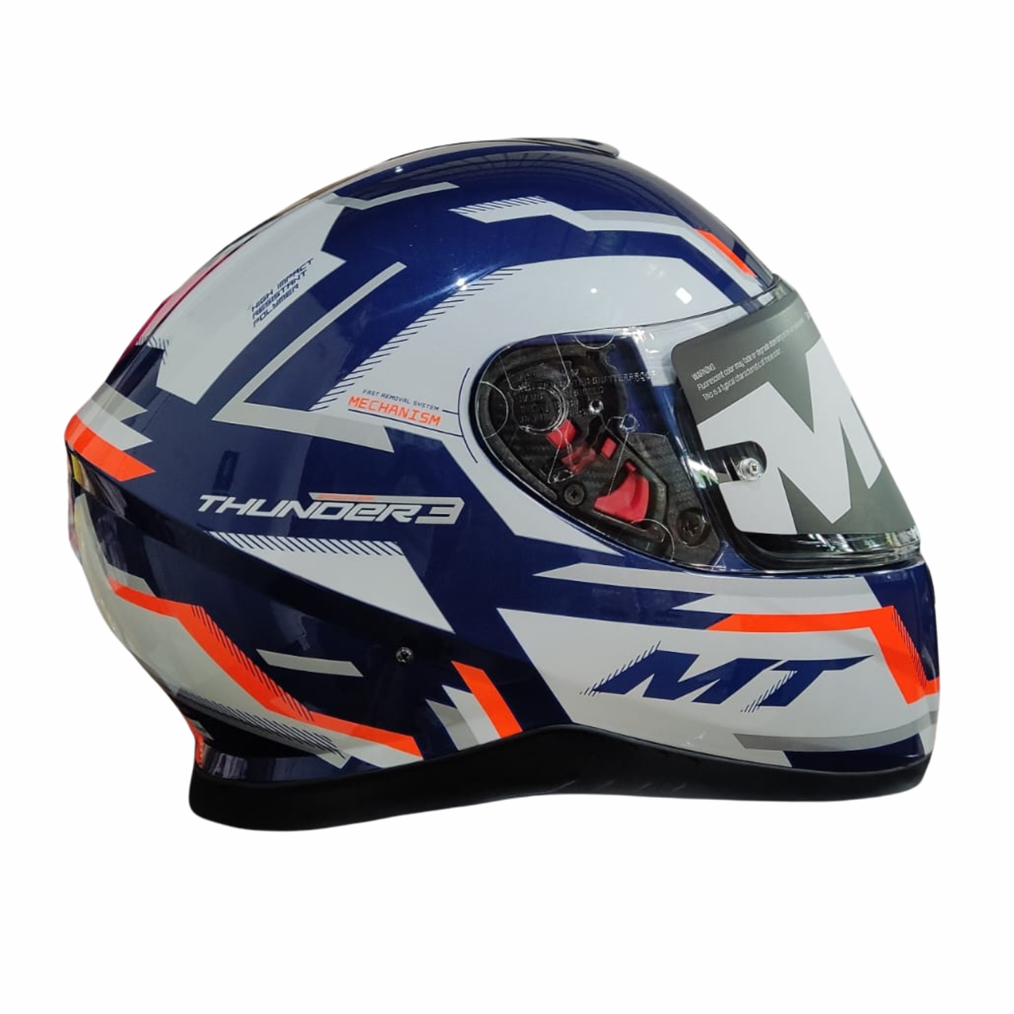 MT Thunder 3 SV Pro Blaze C14 Helmet - Gloss White Blue Orange