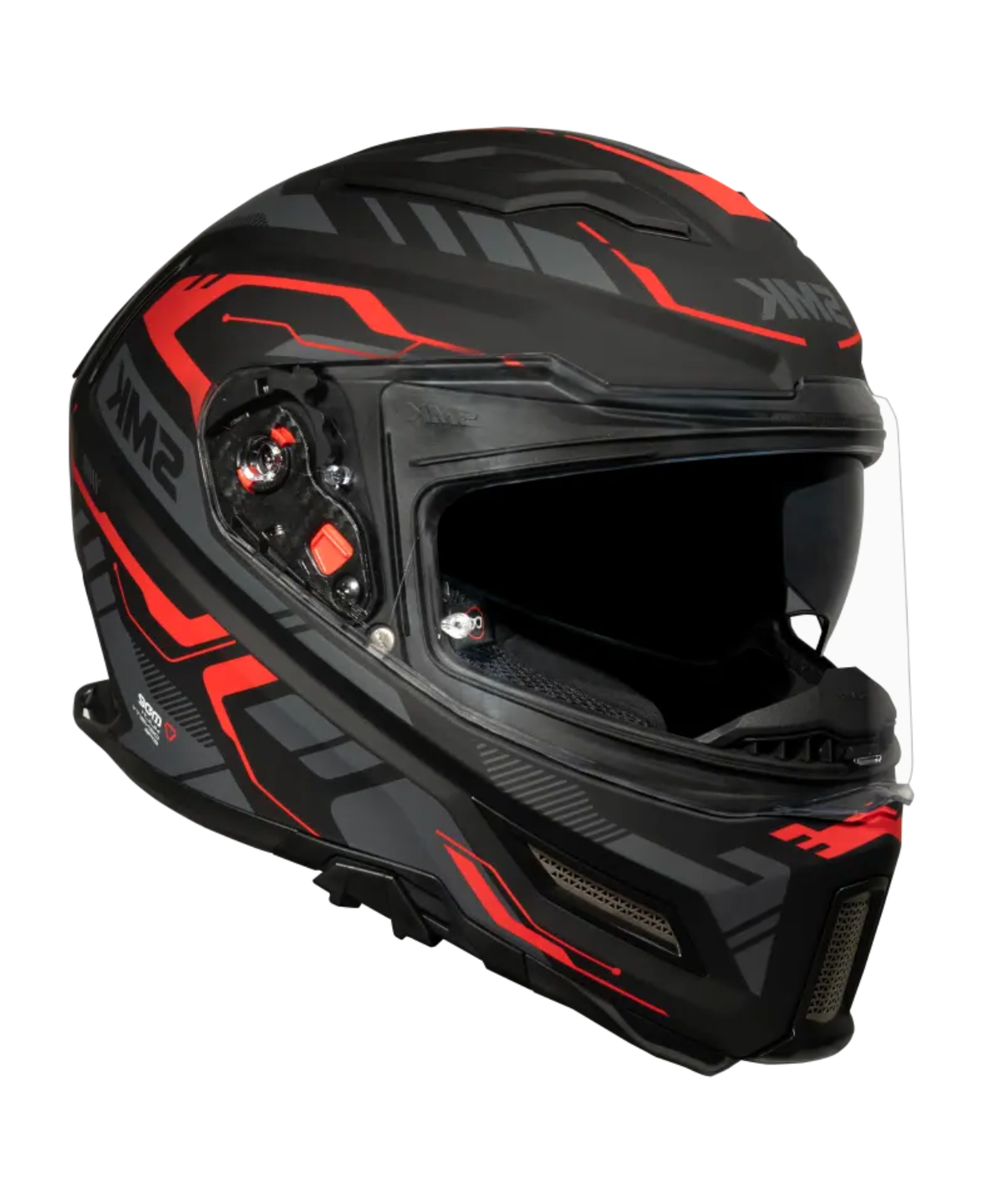 SMK Agnar Tektron GRPS GL263 Full Face Helmet - Gloss Black Red - SMK