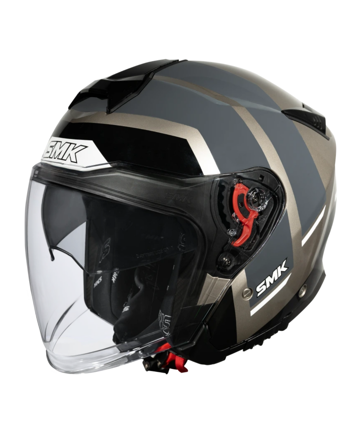 SMK GTJ Rover GRPS GL662 Half Face Helmet - Gloss Grey Black - SMK