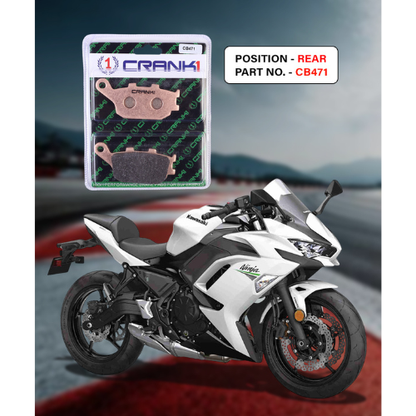 Crank1 Fully Sintered H2 Series Brake Pads for Kawasaki Ninja 650