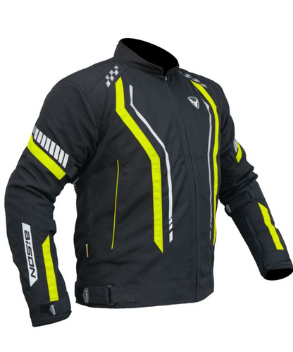 Bison ProGear Air Pro Riding Jacket - Black Hi-Viz Green