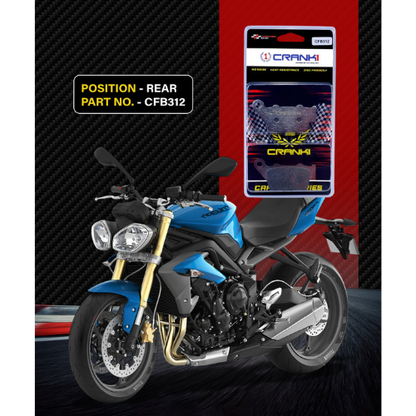Crank1 Carbon Brake Pads for Triumph Street Triple 675 (2013-2016)