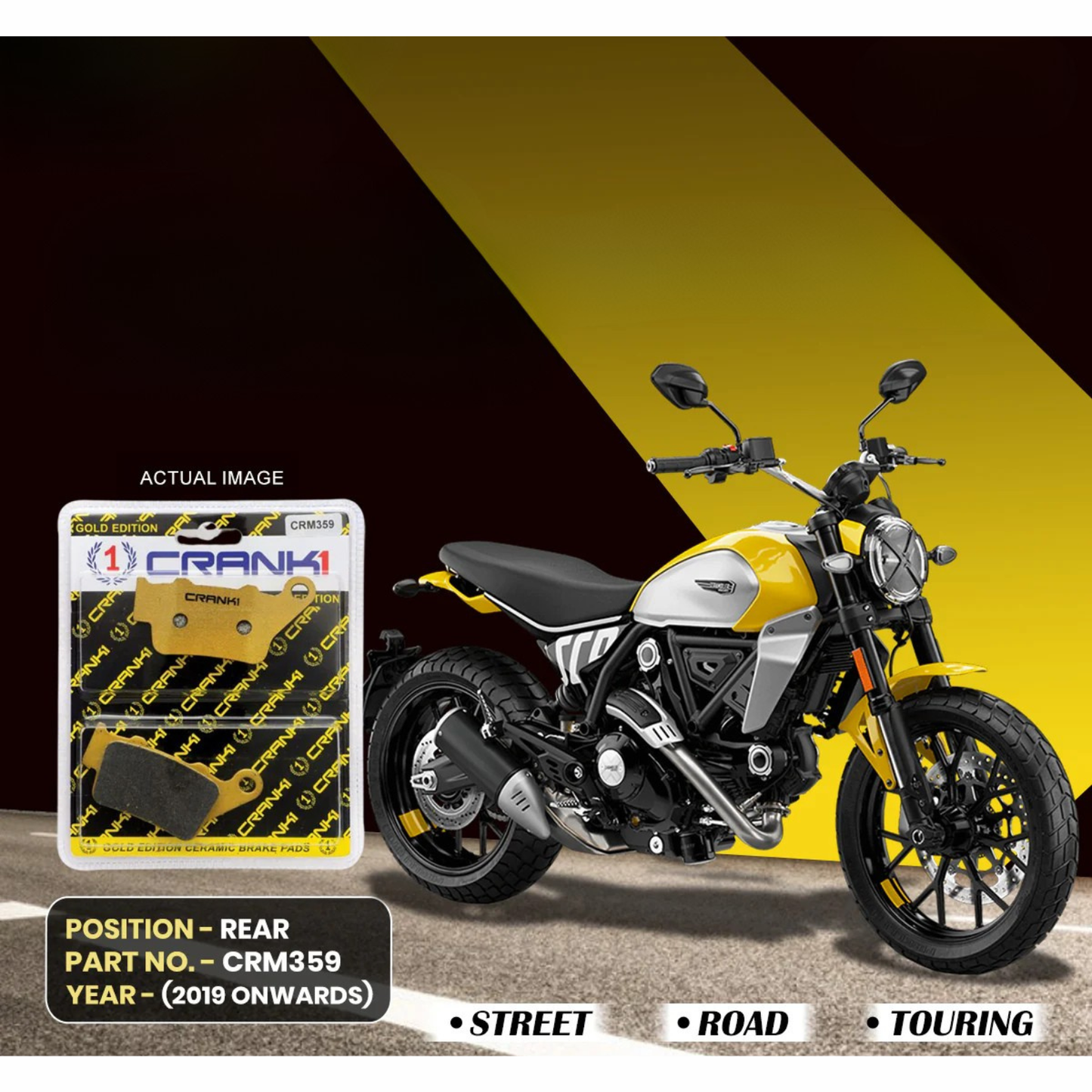 Crank1 Ceramic Brake Pads for Ducati Scrambler 800 Icon (2019 Onwards)