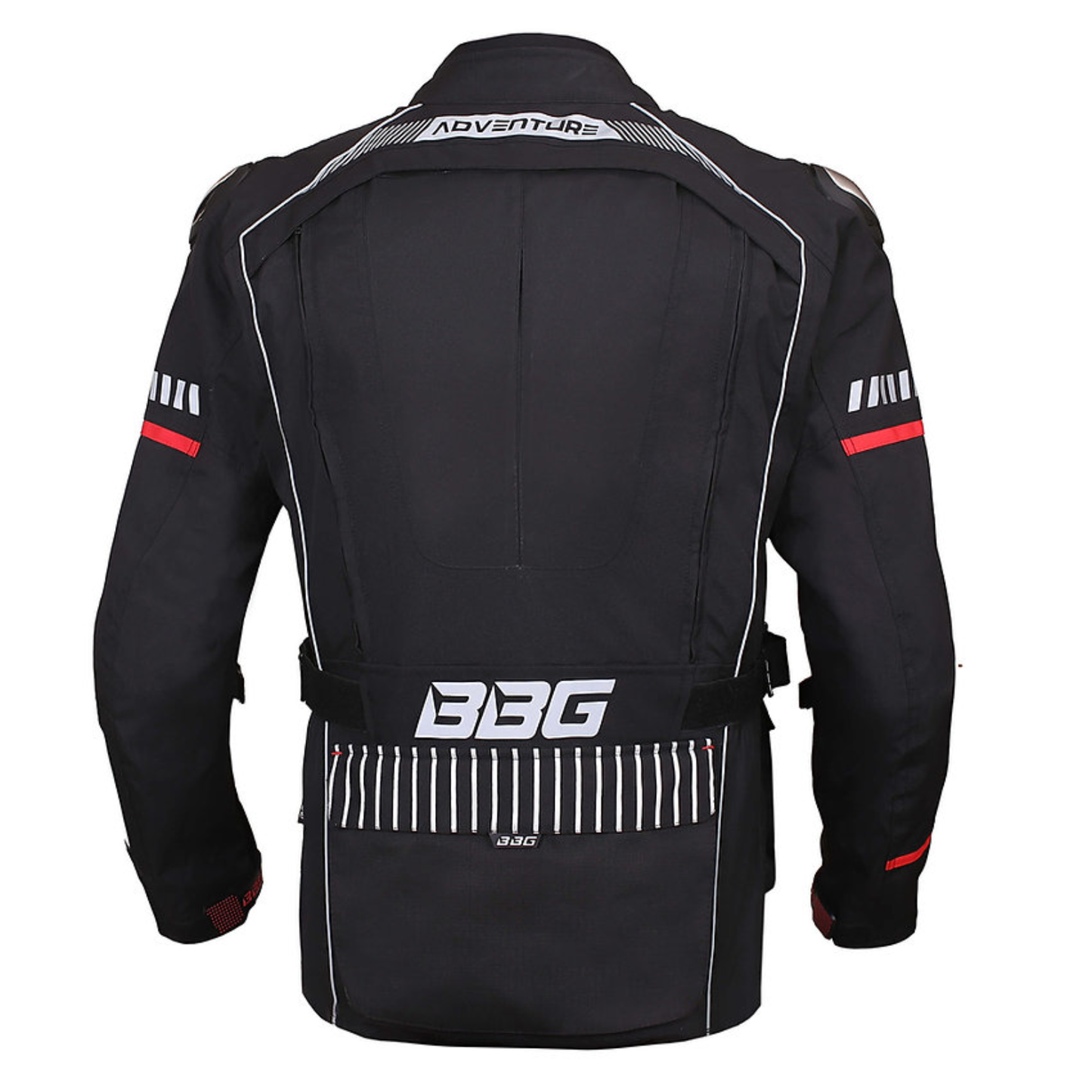 BBG Adventure Riding Jacket with Chest Guard and Thermal Liner - Black