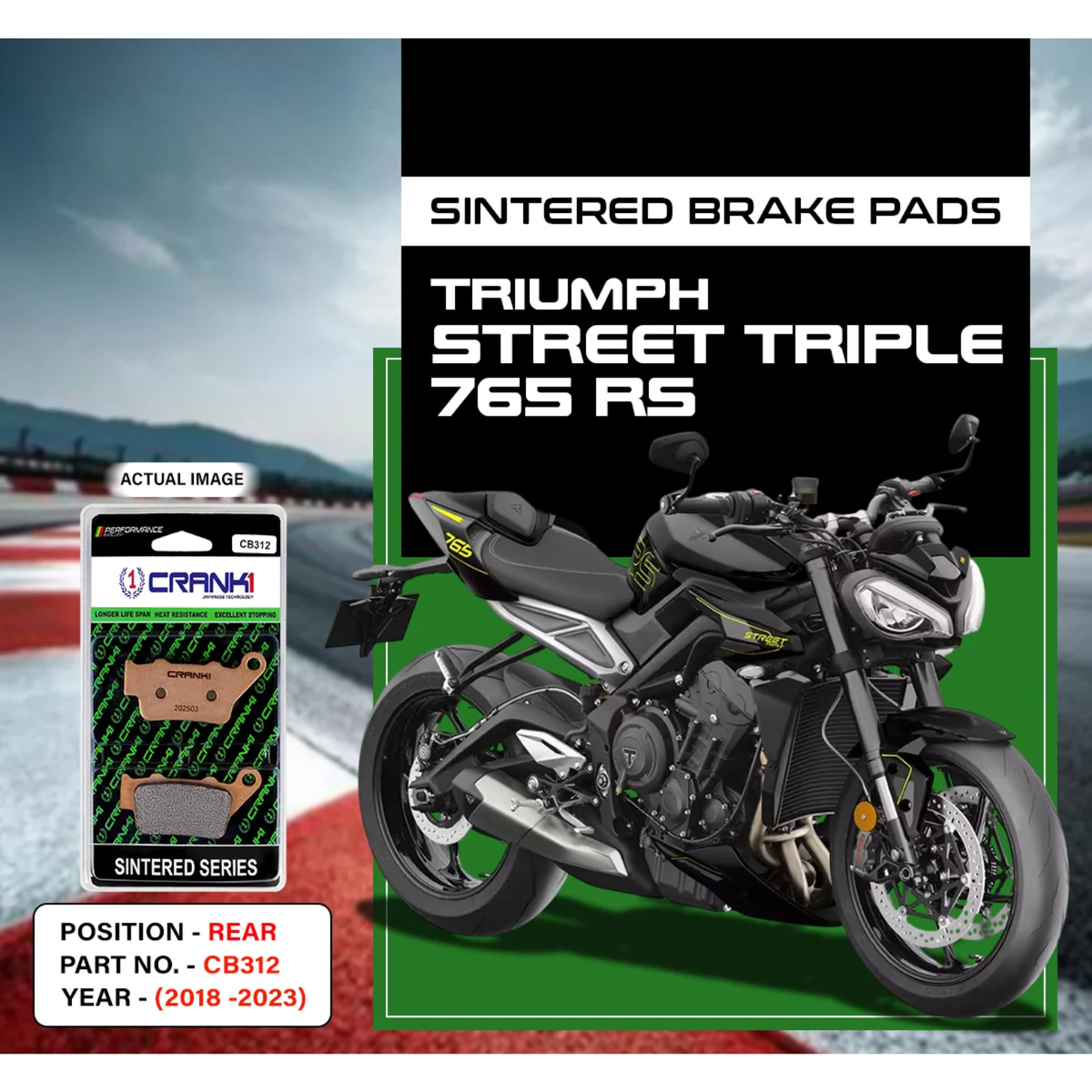 Crank1 Triumph Street Triple 765 RS (2018-2023) Sintered Brake Pads