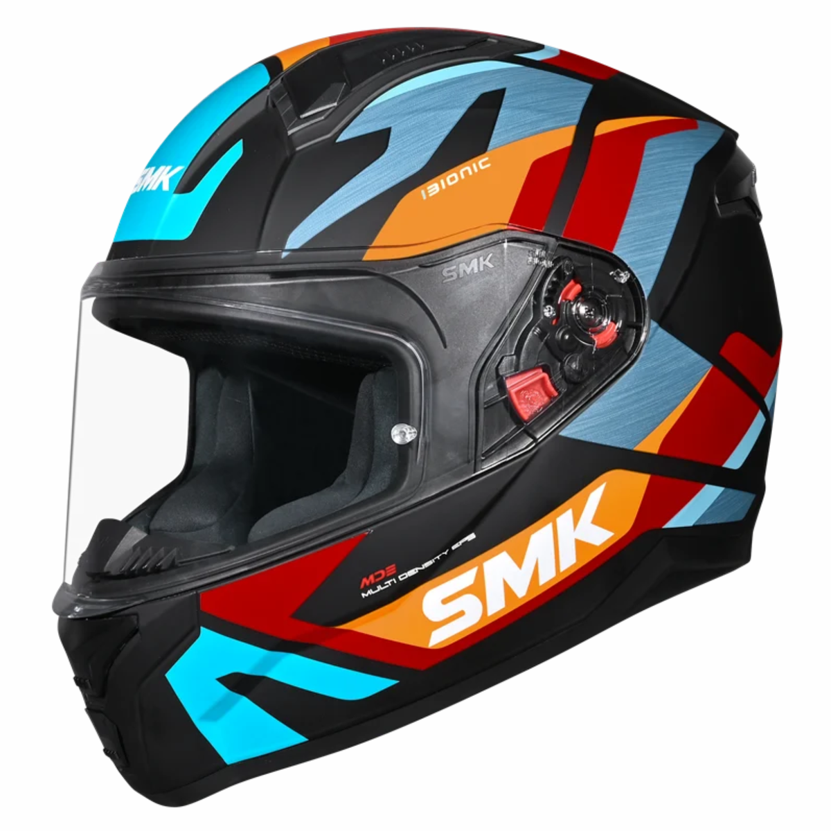 SMK Bionic Adult Kore MA253 Helmet - Matt Black Blue Orange - SMK