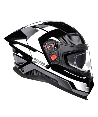 Studds Helios D1 Asphalt Decor Graphics Helmet - Gloss Black Grey N4