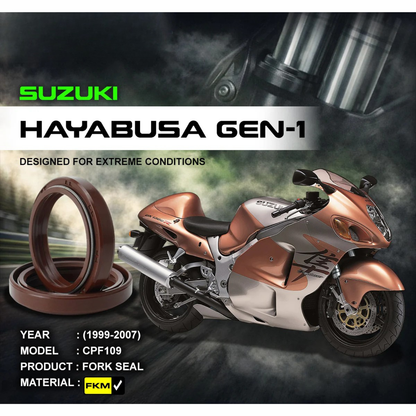 Crank1 Fork Oil Seal FKM for Suzuki Hayabusa Gen 1 (1999-2007) 