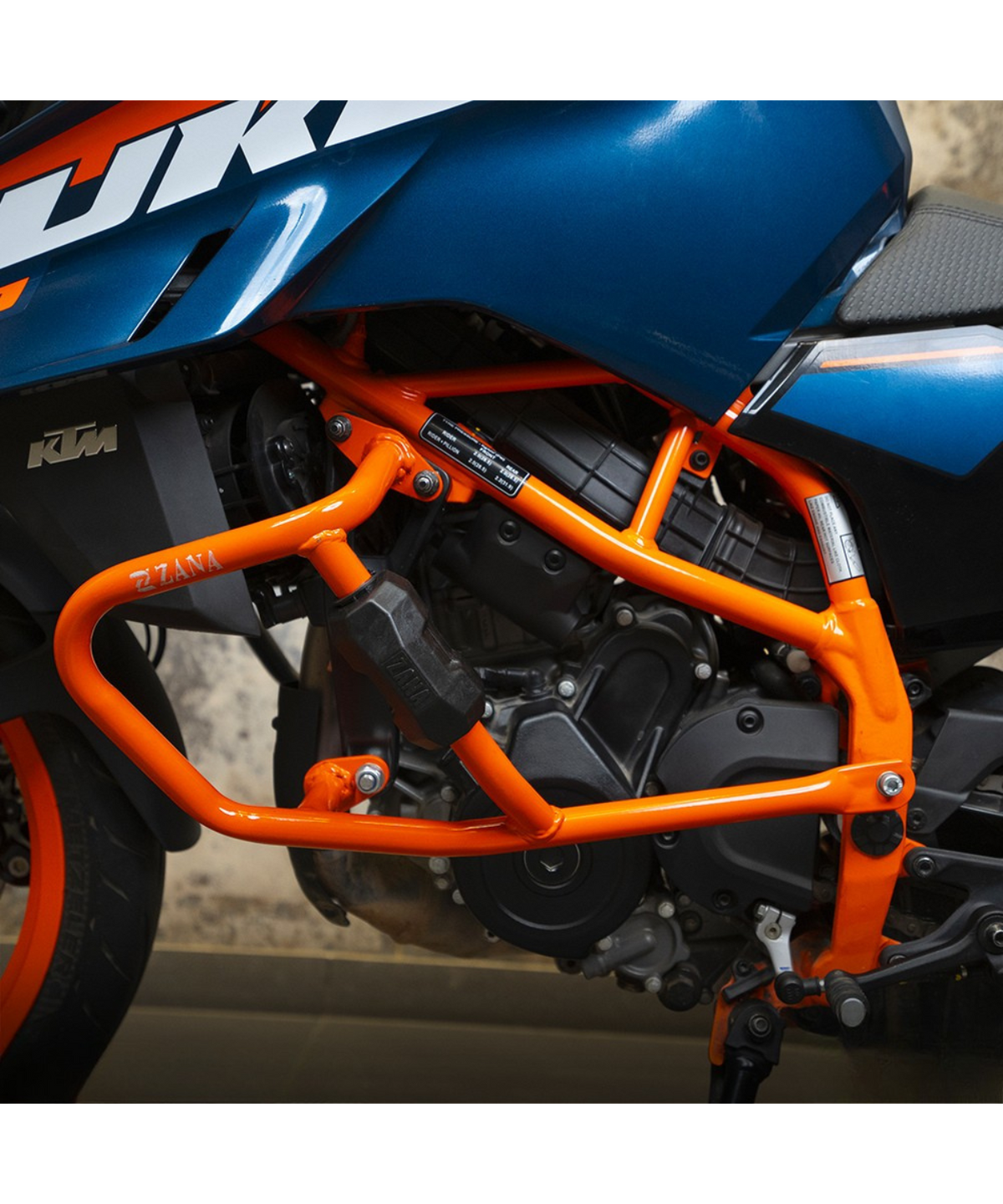 Zana KTM Duke Gen 3 Crash Guard with Puk Slider - Orange - ZI-8418 - Zana