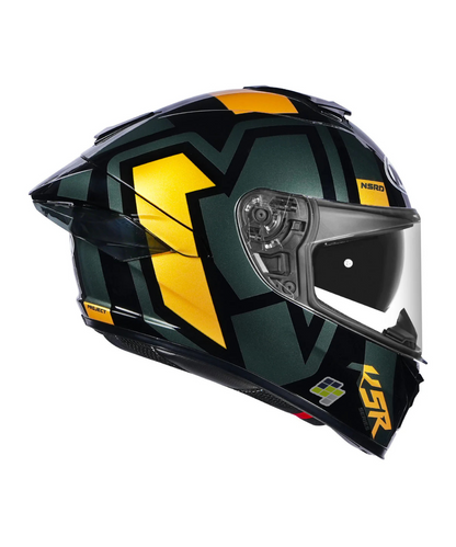 NHK K5R Shield Helmet - Gloss Black Silver Yellow