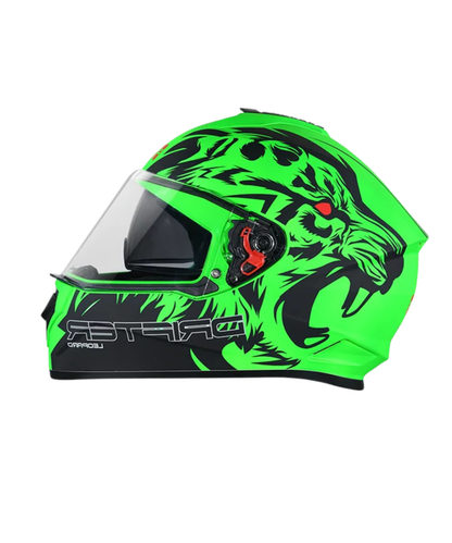 Studds Drifter D2 Leopard Decor Graphics Helmet - Matt Green Black N9