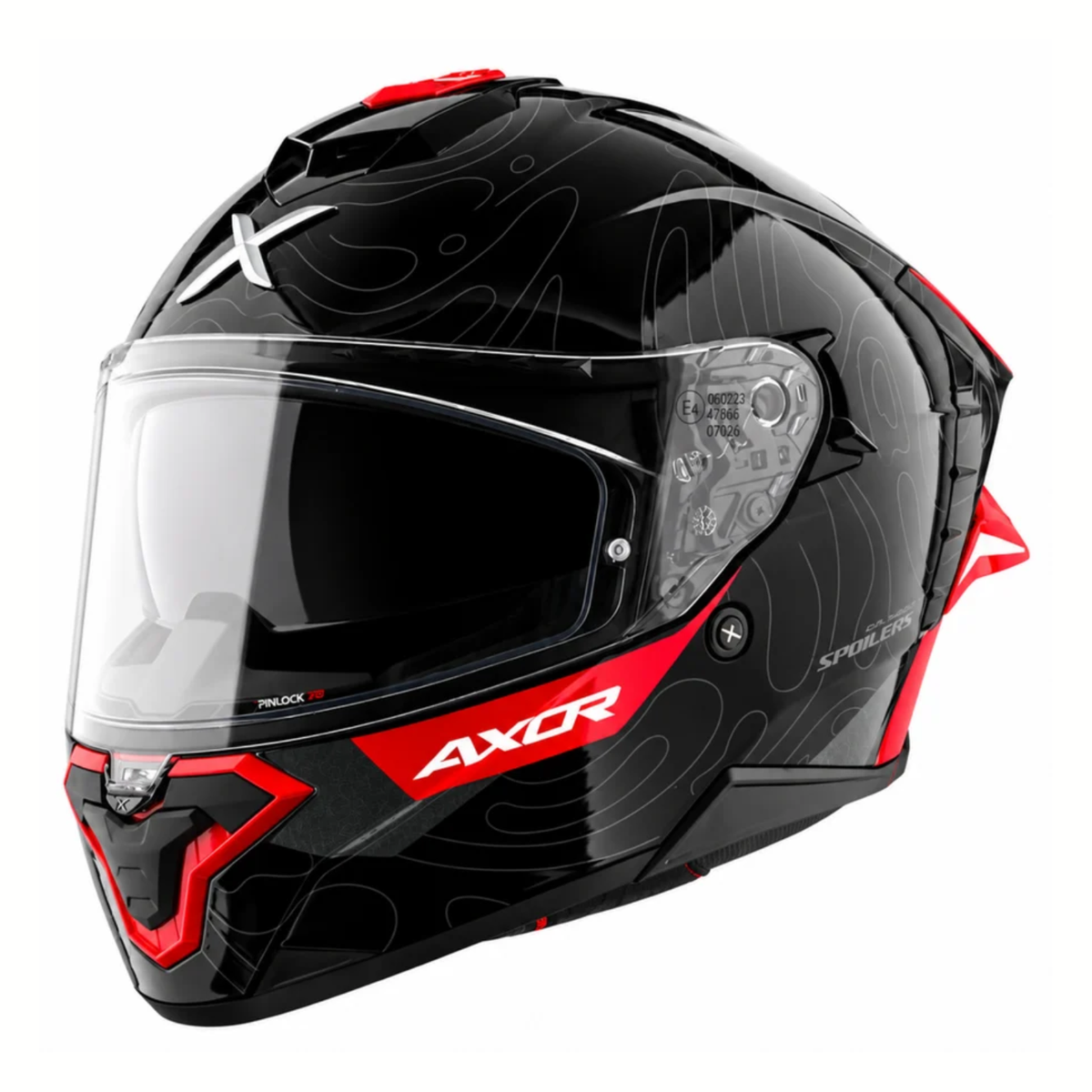 Axor Brutale Airwaves Dual Spoiler Helmet - Gloss Black Red