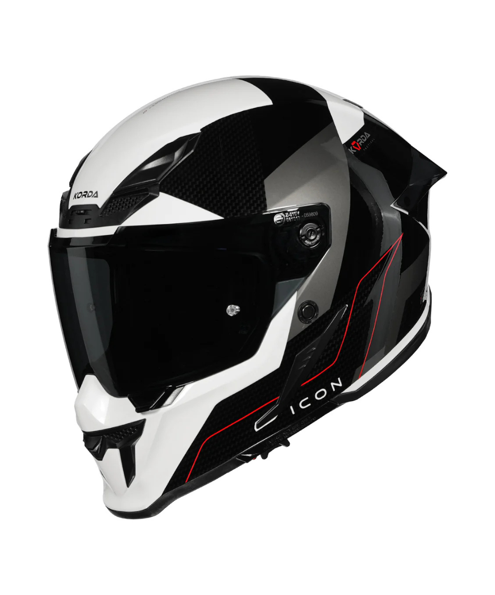 Korda Icon NYX Helmet - Gloss Black White