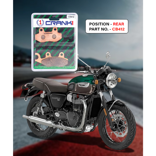 Crank1 Fully Sintered H2 Series Brake Pads for Triumph Bonneville T100 (2017 Onward)