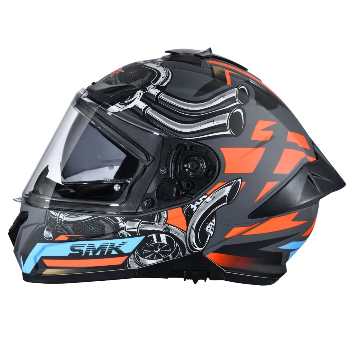SMK Typhoon Motorhead MA676 Black Helmet - SMK