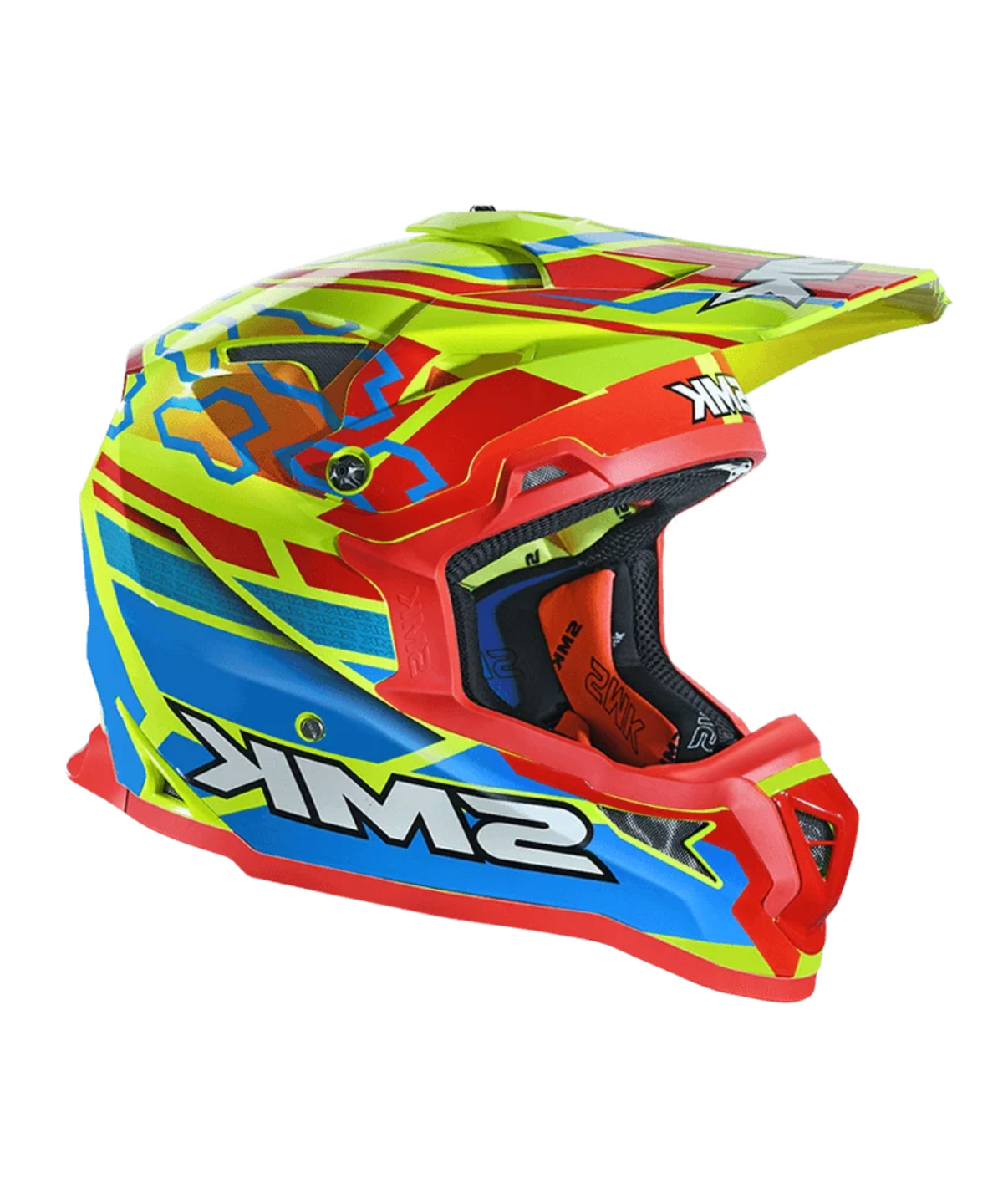 SMK Alltera Tribou GRPS GL453 Full Face Helmet - Gloss Red Blue Hiviz - SMK
