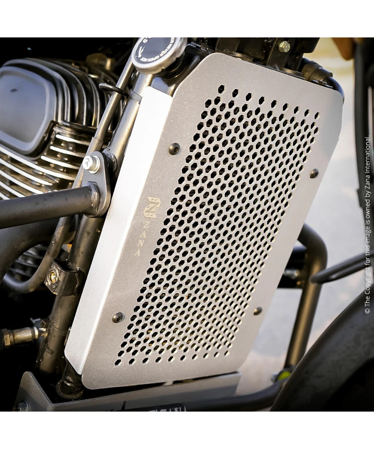 Zana Yezdi Adventure / Scrambler Aluminium Radiator Grill Honeycomb - Silver - ZI-8170 - Zana