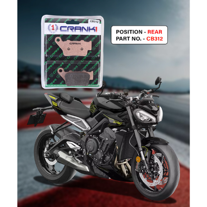 Crank1 Fully Sintered H2 Series Brake Pads for Triumph Street Triple S 765 (2017-2020)