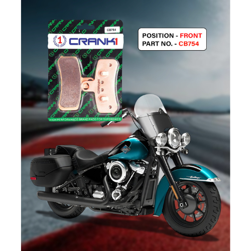 Crank1 Fully Sintered H2 Series Brake Pads for Harley Davidson Softail Heritage Classic