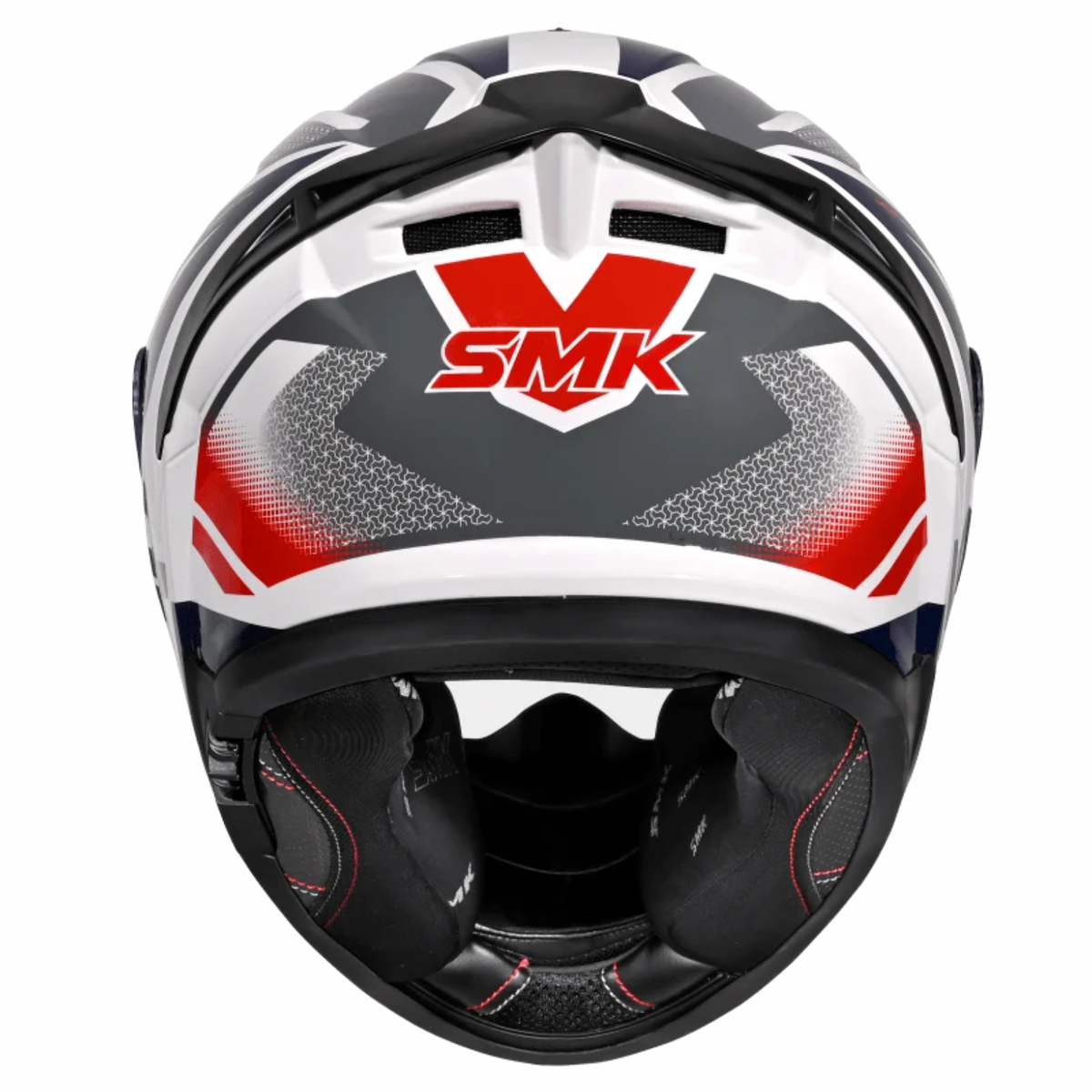 SMK Typhoon Thorn GL136 White Blue Red Helmet - SMK
