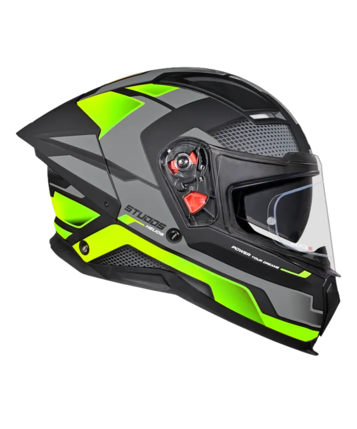 Studds Helios D1 Asphalt Decor Graphics Helmet - Matt Black Green N3