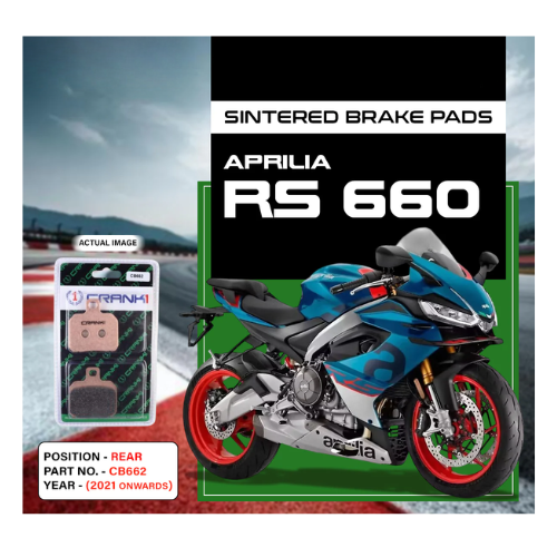 Crank1 Fully Sintered H2 Series Brake Pads for Aprilia RS 660 (2021 Onwards)