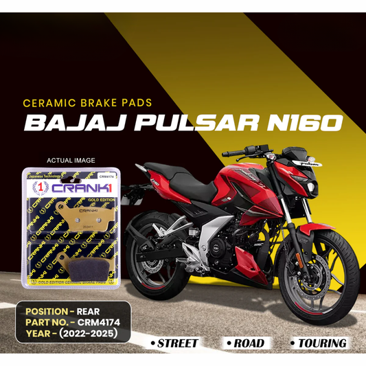Crank1 Ceramic Brake Pads for Bajaj Pulsar N160 (2022-2025)