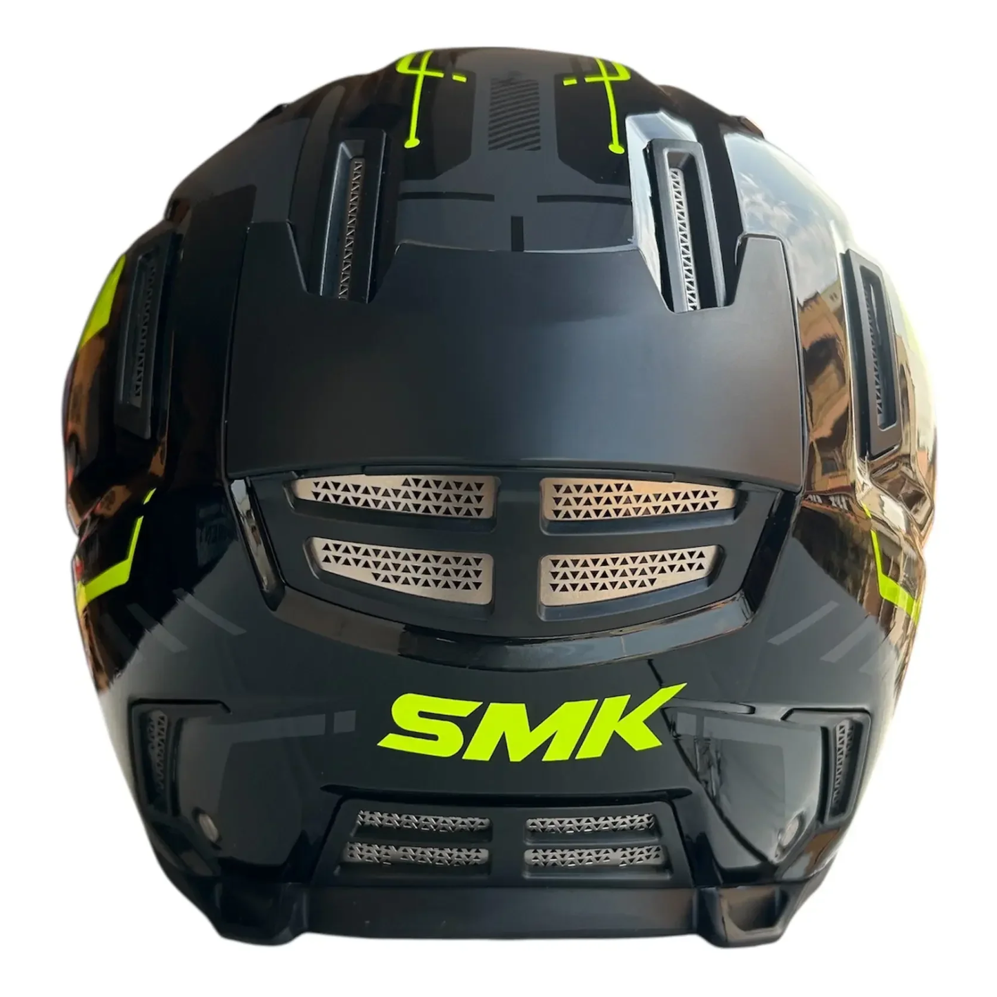 SMK Agnar Tektron GRPS GL264 Full Face Helmet - Gloss Black Yellow