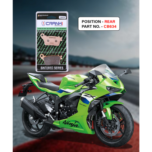 Crank1 Fully Sintered H2 Series Brake Pads for Kawasaki Ninja ZX6R