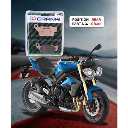 Crank1 Fully Sintered H2 Series Brake Pads for Triumph Street Triple 675 (2013-2016)